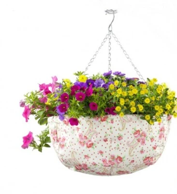 Wenko Blumenampel mit Folie innen - Hängekorb Blumenkorb Hängeschale Pflanzampel - Bild 1 von 3