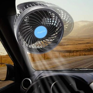 Car Fan 12V, 6" Electric Car Cooling Fan with 360 Degree Adjustable Head HueLiv - Picture 1 of 8