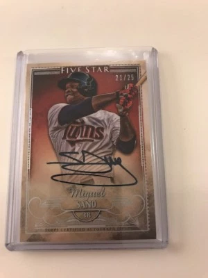 MIGUEL SANO 2016 Topps Five Star Twins GOLD AUTO SP #21/25 - Image 1 of 2