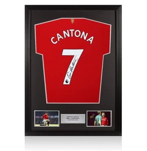 Framed Eric Cantona Signed Manchester United Shirt: Home, 2021-22 - Bild 1 von 4