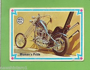 #D215. 1974  SCANLENS CHOPPERS & HOT BIKES CARD #49  WOMAN'S PRIDE