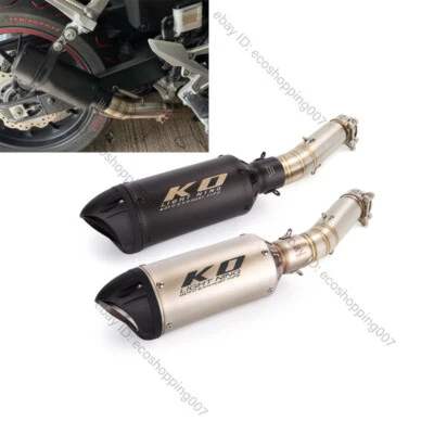 For Honda CBR500R CB500X CB500F Exhaust Kit Mid Link Pipe Slip On Black Muffler - Image 1 of 4