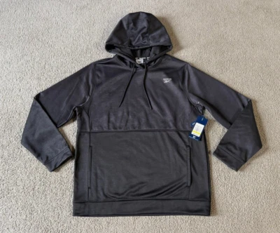 NWT Reebok Hoody Men's Hooded Sweatshirt - Black Heather - Size Large - Image 1 of 4