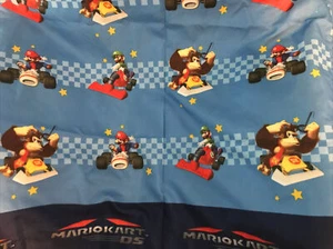 Nintendo Mario Kart DS Twin Flat Sheet Luigi Donkey Kong Racing Blue - Picture 1 of 1