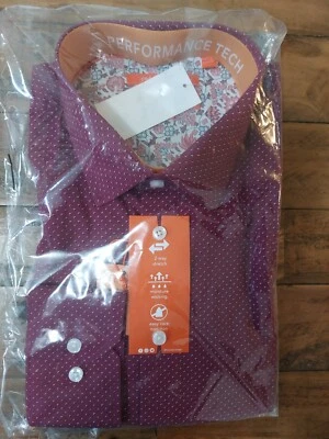 Новый с Ярлыками 85.00 Tallia мужчин красный длинным рукавом платье рубашка размер - 17 32/33 - Изображение 1 из 2