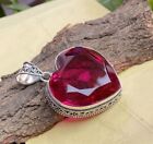 Pink Rubillite Gemstone Handmade 925 Sterling Silver Jewelry Pendant 1.97"