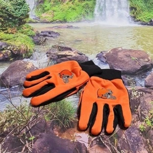 Cleveland Browns Gloves Orange Black - Picture 1 of 3
