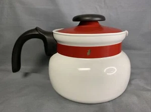 Corning Ware coperchio rosso e nero P 168 teiera 8 tazze rara vintage - Foto 1 di 8