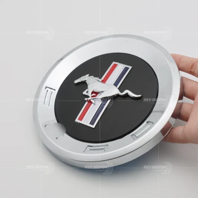 For Mustang Chrome Black Running Horse Emblem Rear Decklid Trunk Badges - Imagem 1 de 2