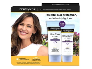 Nuetrogena 2pk - 5oz & 3oz ULTRA SHEER Dry-Touch SUNSCREEN Broad Spectrum SPF 55 - Picture 1 of 4