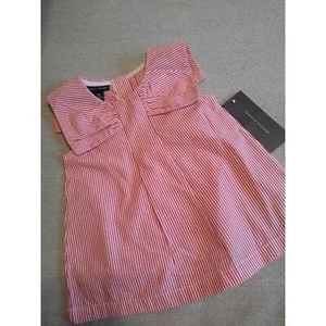 Tommy Hilfiger 12 Month Striped Red Cotton Dress NEW - Picture 1 of 5