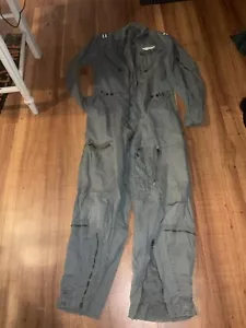 Vintage Military Flight Suit Pilot Captain Officer Coveralls Jumpsuit Flyboy - Picture 1 of 9