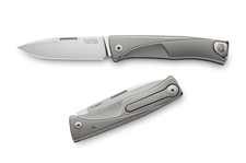 LionSteel Thrill Integral Slip Joint Knife Gray Ti Handle Plain M390 Blade TL-GY