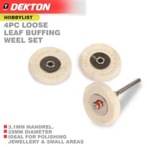 DEKTON - 4 Piece set of Mini Buffing Discs and Mandrel Jewellery Polishing - Picture 1 of 4