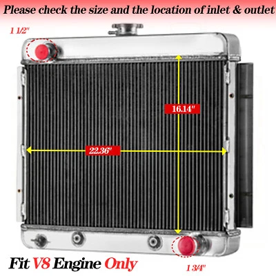 4-Core Aluminum Radiator Fit 1962-67 Chevrolet Chevy II Base  Nova SS 5.3L 4.6L Foto 1 de 4