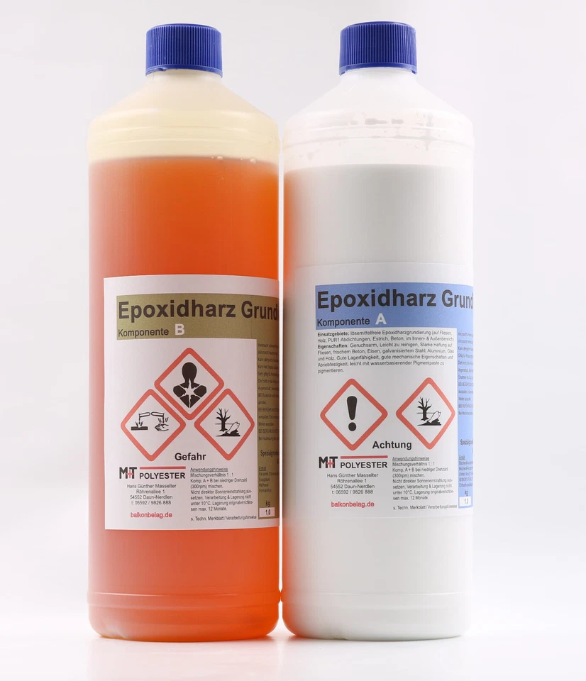 M+T POLYESTER 2K Grundierung Epoxid Haftvermittler Metalle Betonboden Estrichboden DUR 2 KG