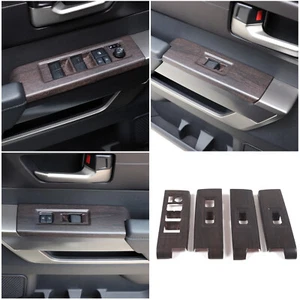 Cubierta de marco elevador de vidrio con aspecto de madera de roble 4 piezas para Toyota Tundra Sequoia 2022-23 - Imagen 1 de 17