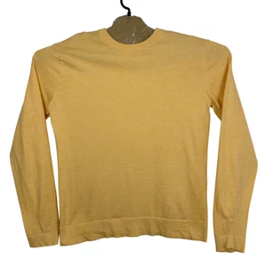 J.Lindeberg Sweater Men Medium Yellow Crew Neck Jumper Knit Pullover Lightweight - Picture 1 of 8
