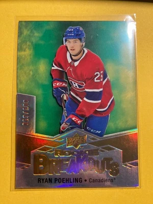 2019-20 Upper Deck Rookie Breakouts #RB14 Ryan Poehling RC 019/100 - Image 1 of 2