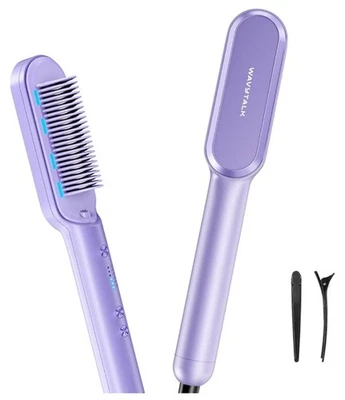 Cepillo alisador de cabello Wavytalk, cepillo iónico para alisar el cabello 6 temperaturas/púrpura Foto 1 de 3
