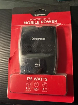 Cyber Power Powertrip 175 Watt Mobile Power DC to AC Inverter CPS175PSU - Image 1 of 3