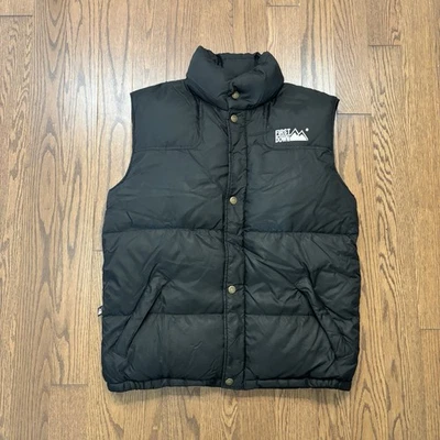 First Down Puffer Vest Black Men’s Medium White Embroidered Logo Winter Outdoors - Image 1 of 4