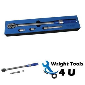 US PRO 1/2" Drive Calibrated Torque Wrench 13-230Nm 10-170lbft Incl Ext Adaptors - Picture 1 of 3