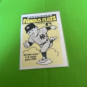 1986 Fleer Baseball's Famous Feats Red Rolfe #18 of 22 / Rare Cleveland Indians - Picture 1 of 4