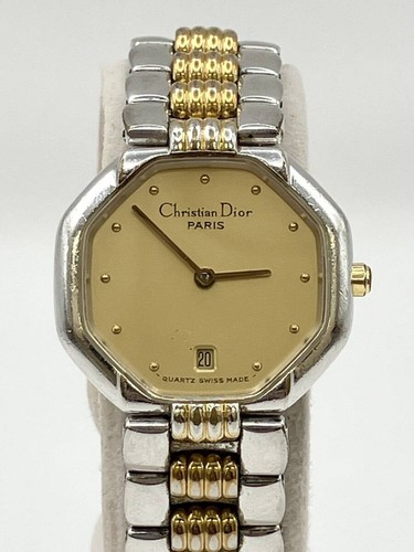 Orologio Christian Dior 48.203 ottagonale donna quadrante oro quarzo