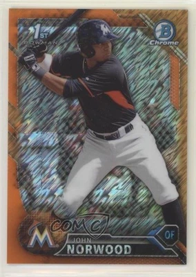 2016 Bowman Chrome Prospects Orange Shimmer Refractor /25 John Norwood #BCP27 - Image 1 of 2
