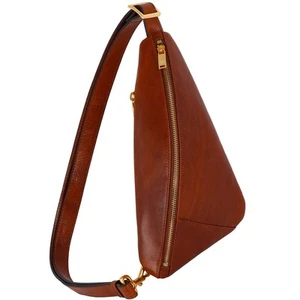 Leather Sling Bag - Full-Grain Leather Bag - Chest Bag for Men and Women (Cog... - Picture 1 of 6