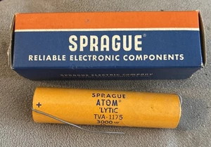 Condensatori Sprague TVA-1175 ATOM LYTIC 3000uF 15 WVDC assiali *NUOVI in scatola - Foto 1 di 9