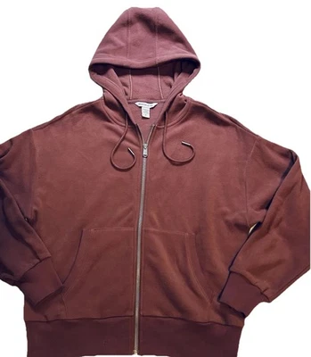 Athleta Balance MicroFleece Full Zip Hoodie - Women’s Small Hooded Pockets Berry - Image 1 of 4