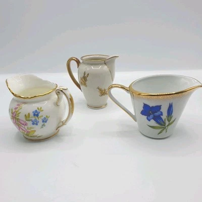 Crémières Pots à Lait - Lot Porcelaine Fine Vintage Art - COLLECTION 3 Pieces - Photo 1/4