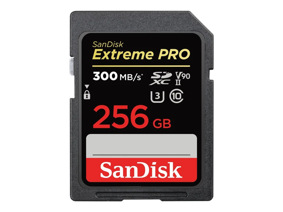 SanDisk Extreme PRO 256 GB Class 10/UHS-II [U3] V90 SDXC (sdsdxdk-256g-ancin) - Image 1 of 1