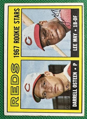 1967 Topps #222 Rookie Stars Darrell Osteen / Lee May Cincinnati Reds RC VGVGEX - Image 1 of 4