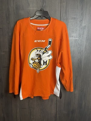 Camiseta deportiva de hockey para adultos mayores Mt Lebanon Hornets CCM pequeña naranja Pennsylvania Foto 1 de 4