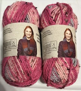 LOTE de 2 CARISMA Rayas de Tweed en JARDÍN DE ROSAS 109 yardas 3.5 oz por Loops & Threads - Imagen 1 de 3