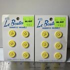 Vintage Le Bouton Carded Buttons Yellow Estate 13mm 1/2" Japan