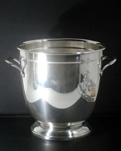 SEAU à CHAMPAGNE LANCEL métal argenté sur piédouche estampille Olri XXe - Imagen 1 de 10