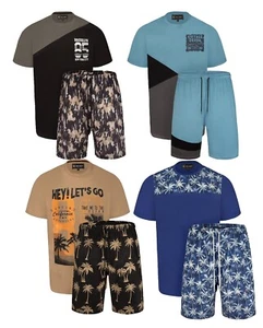 Mens Kam Pyjamas PJs Sleep Night Wear Bottoms Lounge Shorts T Shirt  2XL-8XL - Picture 1 of 5
