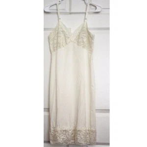 Van Raatle Vintage Dessous Nylon Spitze Midi Schlupfkleid Nachthemd Damen Gr. 32 - Bild 1 von 11