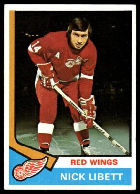 1974-75 Topps #193 Nick Libett Detroit Red Wings Hockey Card - Image 1 of 2