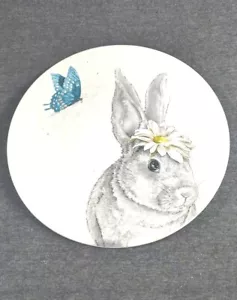 Bunny Rabbit Salad Plate 8.5" Blue Butterfly Replacement 420/PKG9954-18 Pier1 - Picture 1 of 6