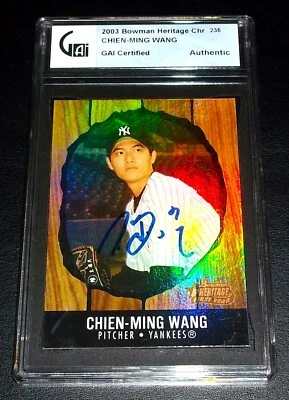 GAI Rc Chien Ming Wang Auto 2003 Bowman Heritage Rainbow Rookie Signed Autograph - Image 1 of 3