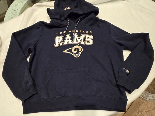 VETEMENTS Felpa con cappuccio pullover NFL Los Angeles Rams giovanile taglia XL blu navy calcio