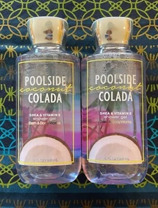 BATH & BODY WORKS POOLSIDE COCONUT COLADA SHOWER GEL, 10 OZ, LOT OF 2 BOTTLES - Picture 1 of 1