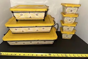 VTG Old World Yellow Temp-tations Presentable Ovenware by Tara 17 piece set - Picture 1 of 4