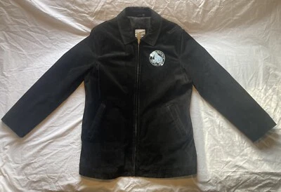 Chaqueta de Cuero Gamuza Negra The Disney Store Eeyore Talla Grande Cremallera Bordada Foto 1 de 4