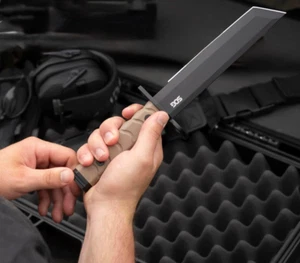 SOG Combat Fixed Knife 7.13" AUS-8 Steel Tanto Blade Flat Dark Earth G10 Handle - Picture 1 of 12
